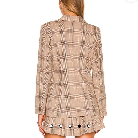 Majorelle Revolve Rhea Blazer in Tan Plaid - Picture 3 of 13
